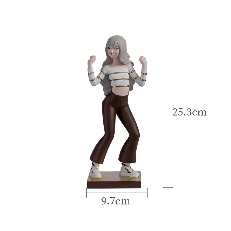 Afralia™ Fashion Girl Figurine, Room Decor, Desktop Decoration, Luxury Gift