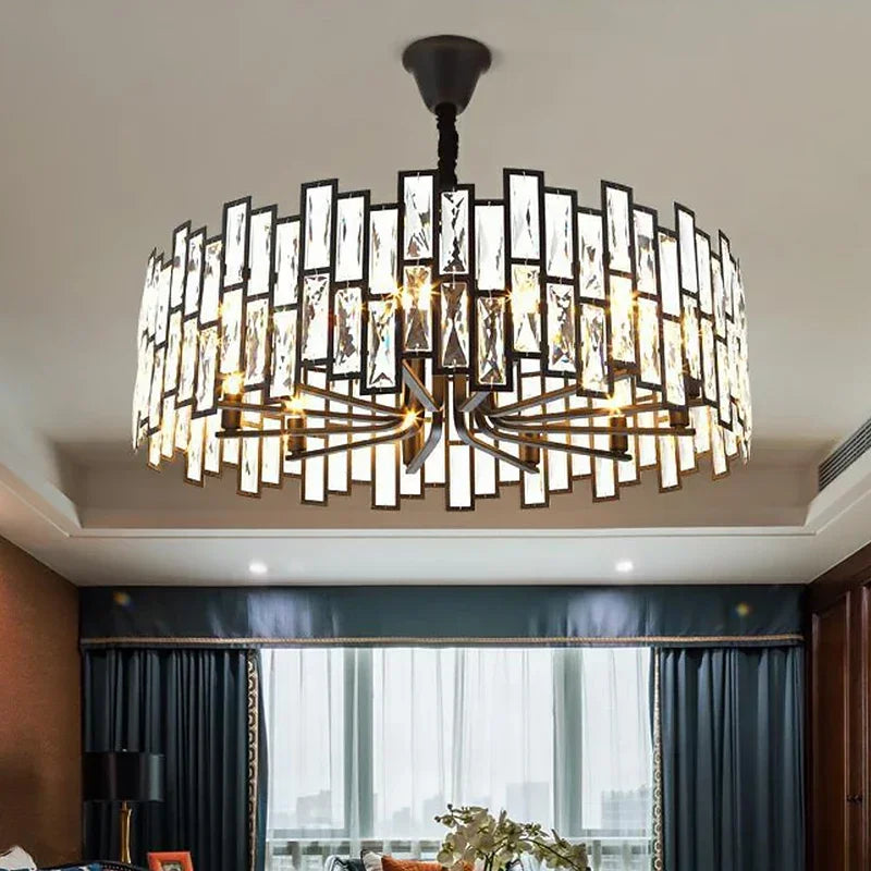 Afralia™ Small Black Crystal Chandelier: ModernLight Luxury for Home Indoor Lighting