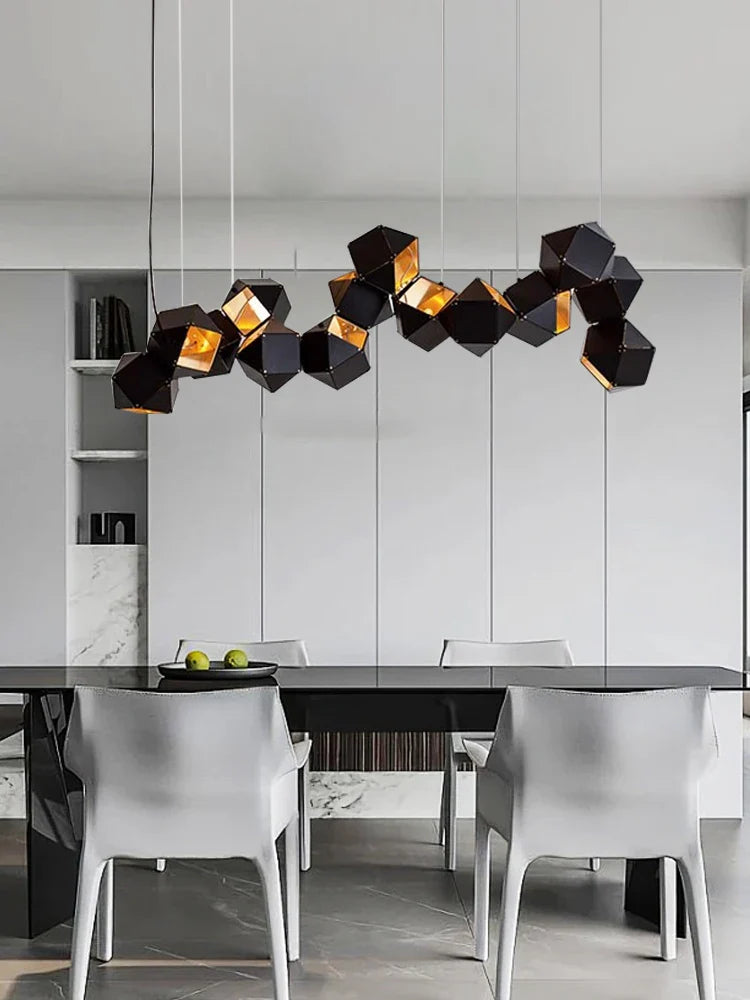 Afralia™ Stainless Steel Designer Ceiling Chandelier - Home Decor, Dining, Bar, Cafe Lighting