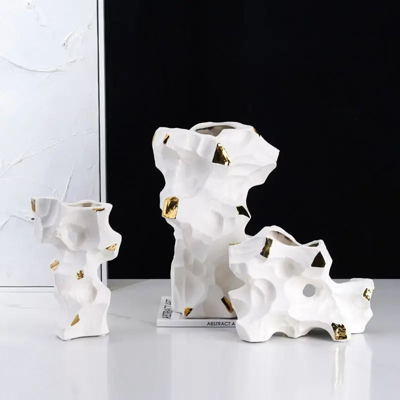 Afralia™ Taihu Stone Vase Abstract Sculpture for Home Decoration