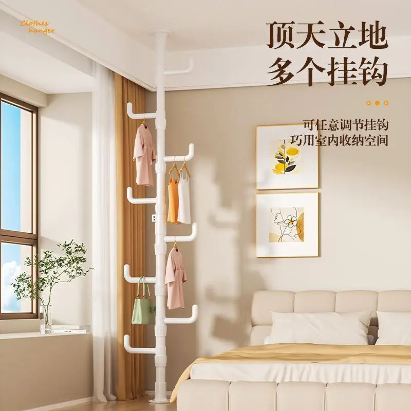 Afralia™ Clothing Storage Hanging Rail Coat Rack for Bedroom and Living Room