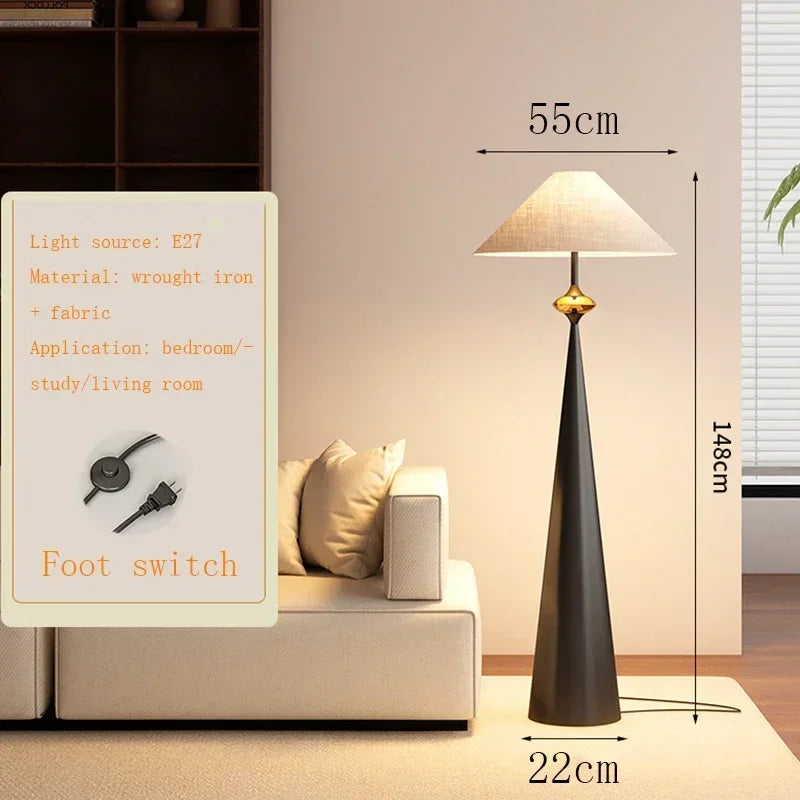 Afralia™ Wabi-sabi Minimalist Floor Lamp Cloth Cover Stand Light