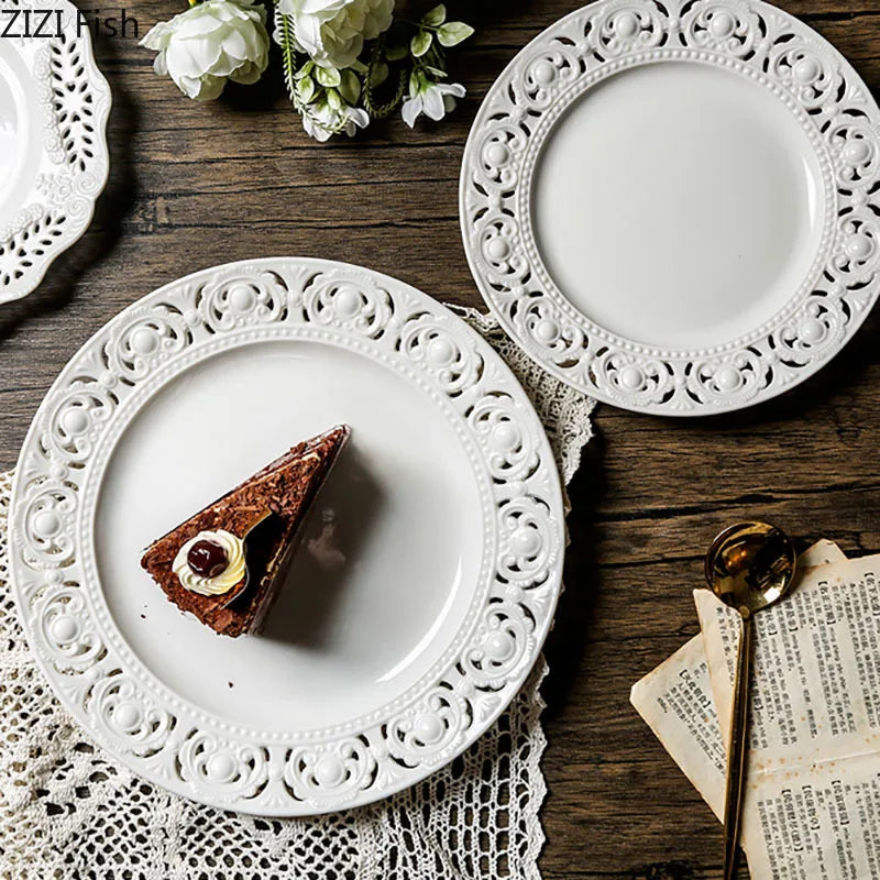 Afralia™ Ceramic Breakfast Plate for Home Kitchen & Restaurant Dining