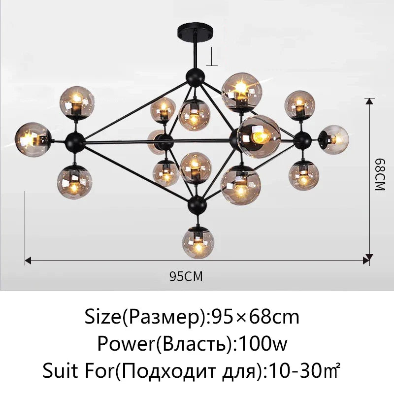 Afralia™ Glass Ball Chandelier Modern Minimalist Decor Lighting