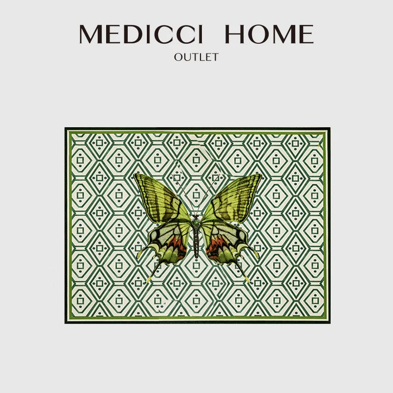 Afralia™ Butterfly Print Placemat: Pomegranate Floral Design, Non-Slip Dining Table Mats
