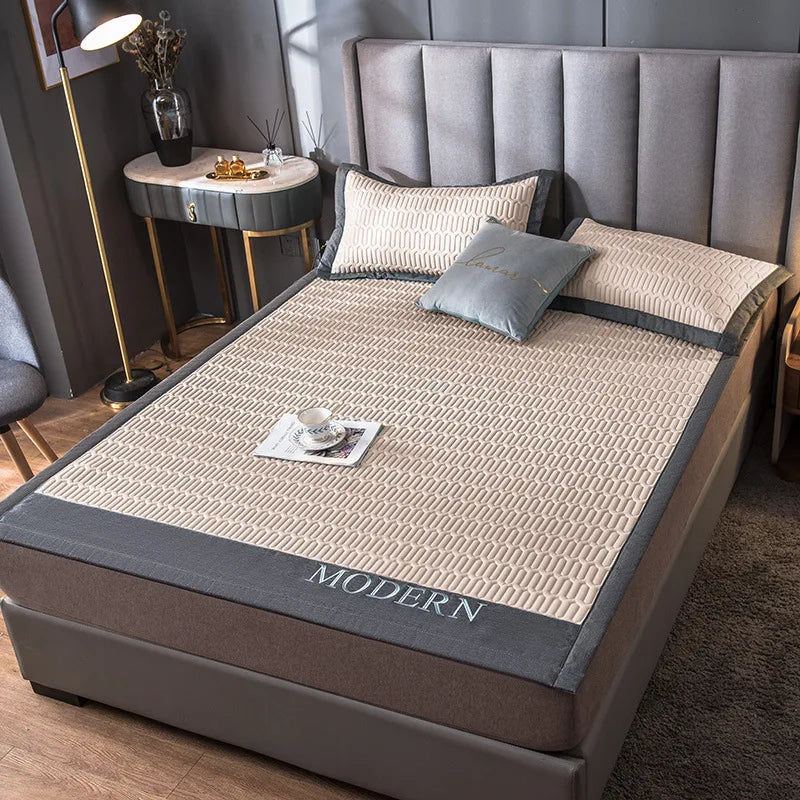 Afralia™ Cooling Latex Bed Mat | Summer Cool Feel | Thicker & Foldable Queen Mat
