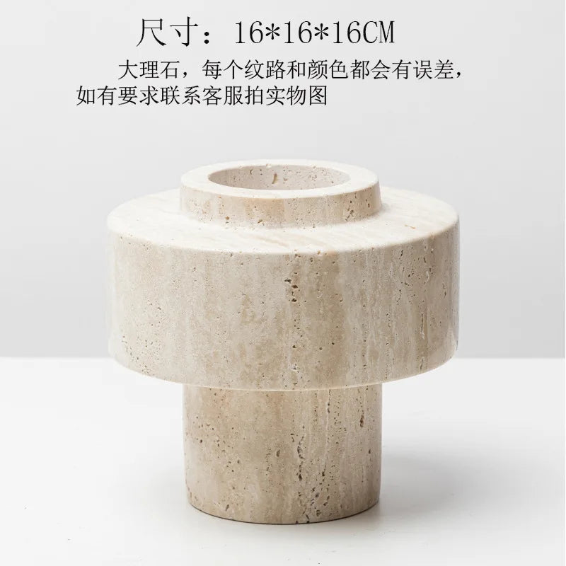 Afralia™ Natural Stone Vase Home Decor Living Room Bedroom Hotel Dining Table Flower Planter