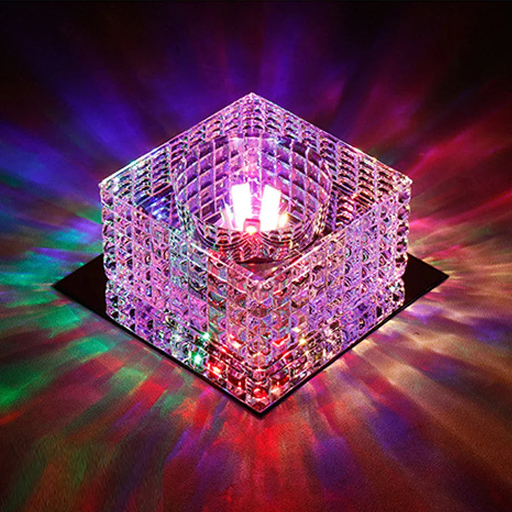 Afralia™ Modern Crystal Square LED Ceiling Wall Light for Home Decoration