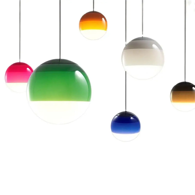 Afralia™ Modern Gradient Glass Ball LED Pendant Light - Creative Balloon Suspension