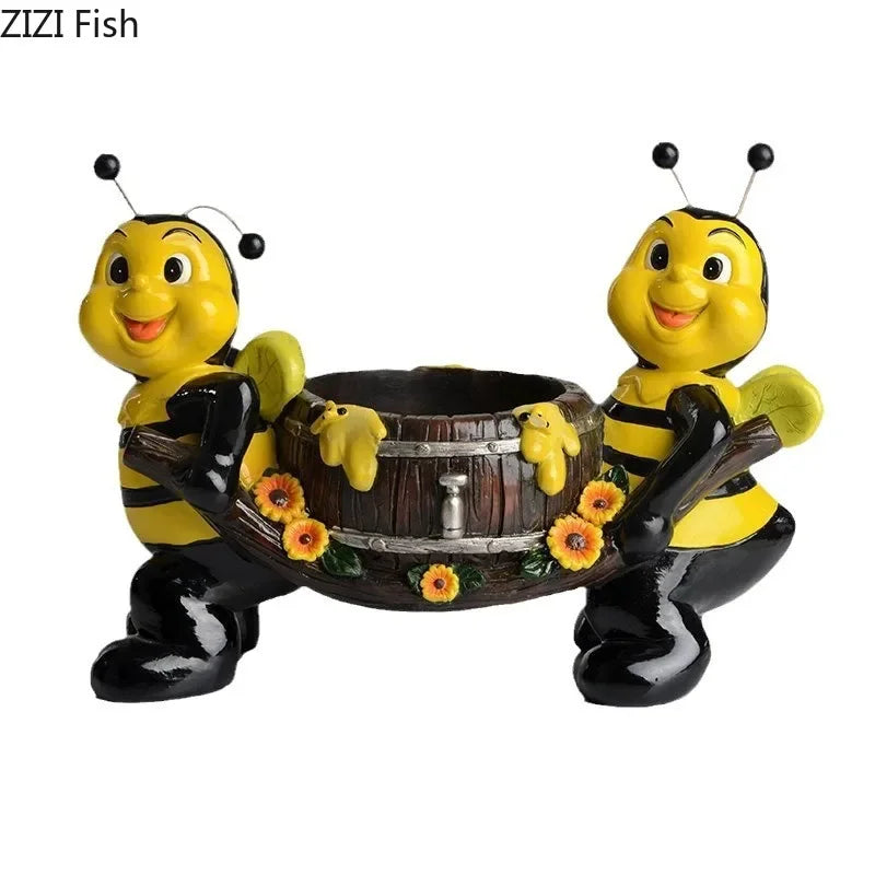 Afralia™ Bee Resin Vase: Creative Cartoon Plant Pot for Cheerful Floral Arrangement