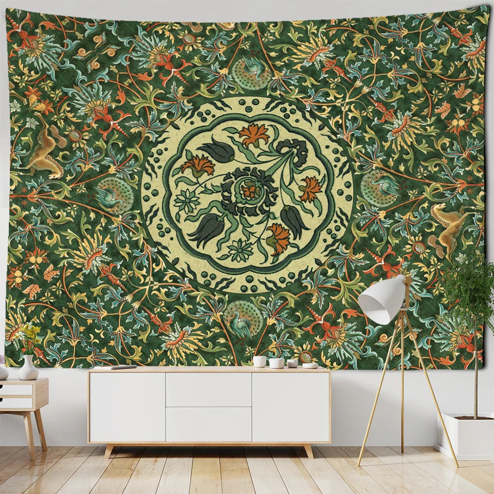 Afralia™ Geometric Mandala Tapestry Wall Hanging - Psychedelic Hippie Home Decor