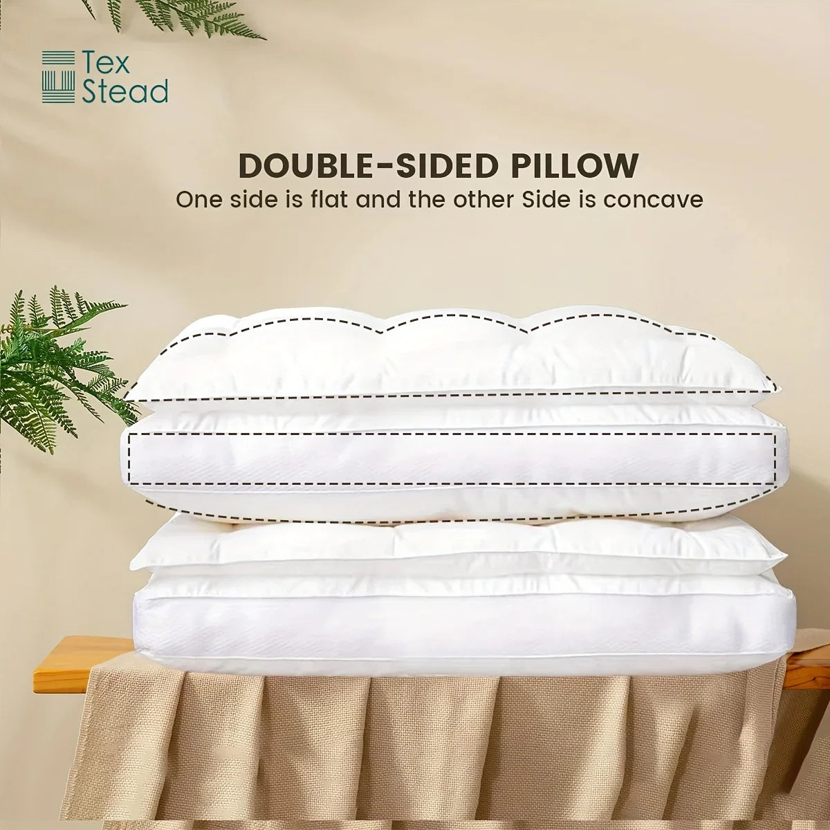 Afralia™ Double Layer Fiber Pillow: Soft & Fluffy Hotel Adult Neck Pillow for All Sleepers