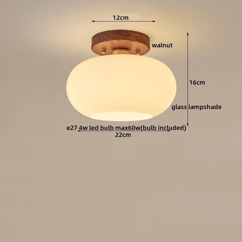 Afralia™ Walnut Copper LED Ceiling Light Modern Home Lighting Luminaria