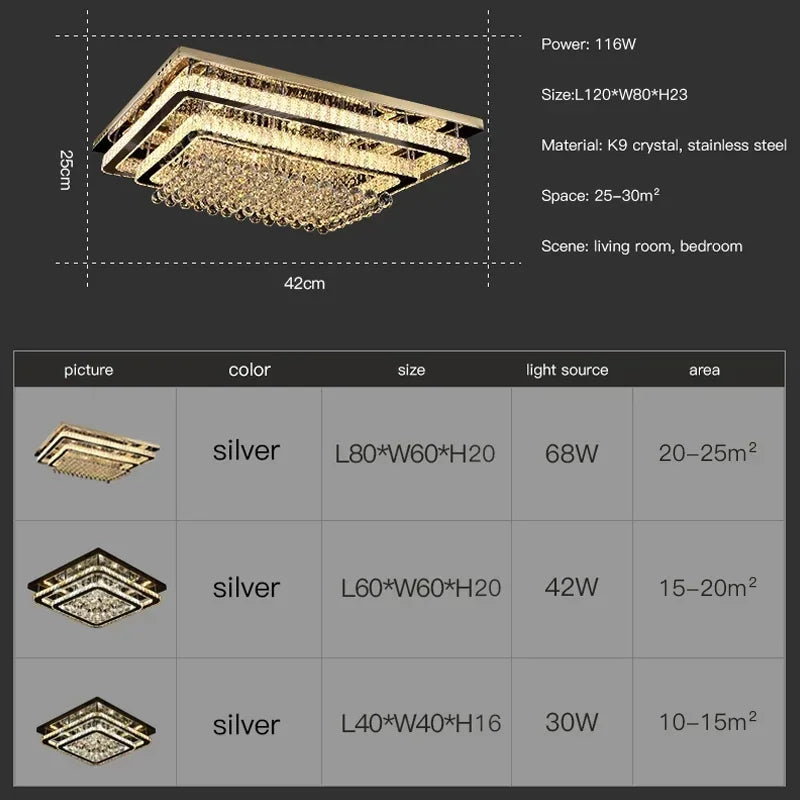 Afralia™ Crystal LED Chandelier: Modern Luxury Ceiling Lamp with Remote Control