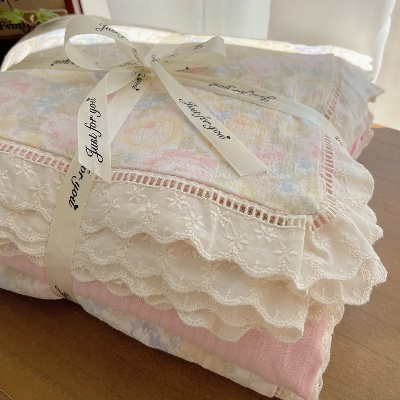 Afralia™ Lace Romantic Comforter Set - Full Twin Double Size Bed Linens