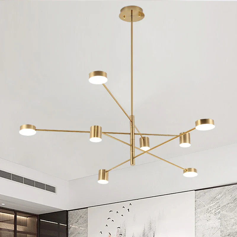 Afralia™ Modern Gold Black LED Chandelier for Living Room, Bedroom, and Restaurant