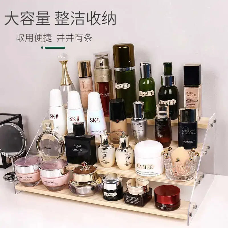 Afralia™ Acrylic Makeup Organizer Display Stand - 5 Layer Clear Cosmetic Holder