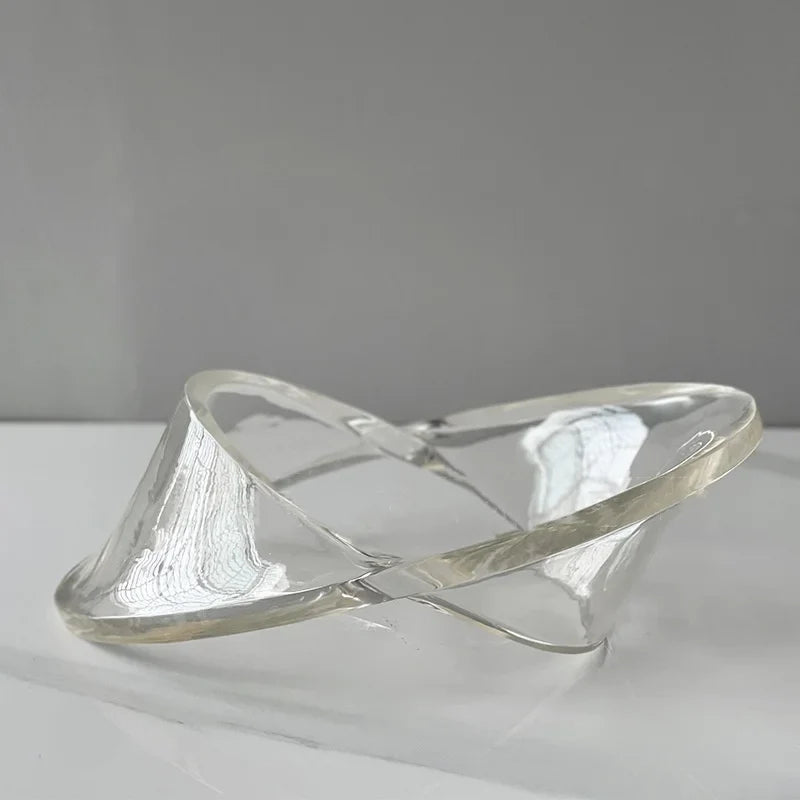 Afralia™ UFO Geometric Acrylic Decorative Item - Abstract Handicrafts Figurine