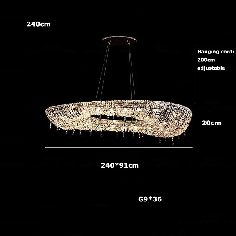 Afralia™ Luxury Crystal Chandelier: Modern LED Ceiling Light Fixture for Duplex Villa, Dimmable