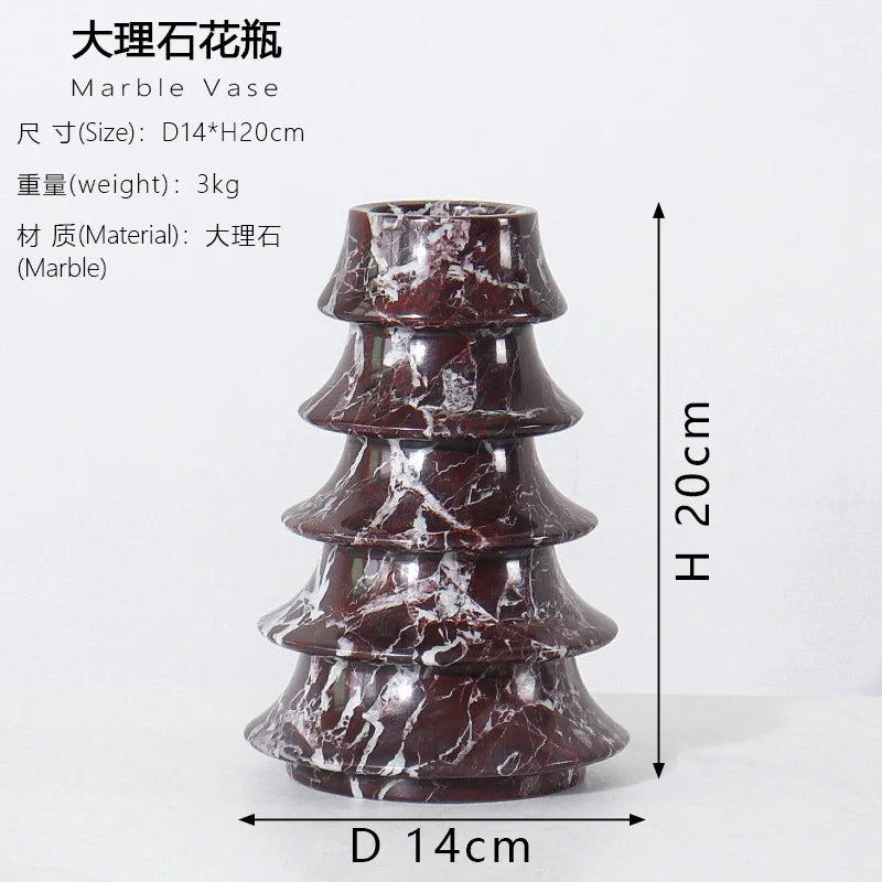 Afralia™ Christmas Tree Marble Vase: Living Room Entryway Mantel Table Centerpiece