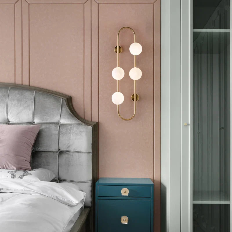 Afralia™ Modern Black Glass Ball Wall Lamp for Bedside Decor