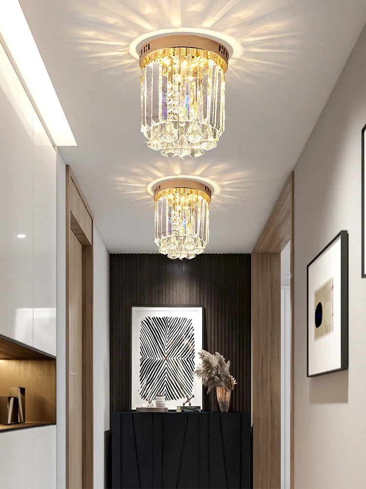 Afralia™ Elegant Crystal Ceiling Light for Entryway, Stairs, and Hallway