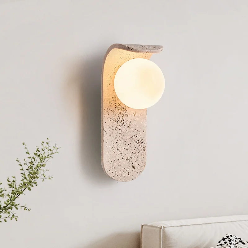 Afralia™ White Glass LED Wall Sconce Modern Stair Light Fixture