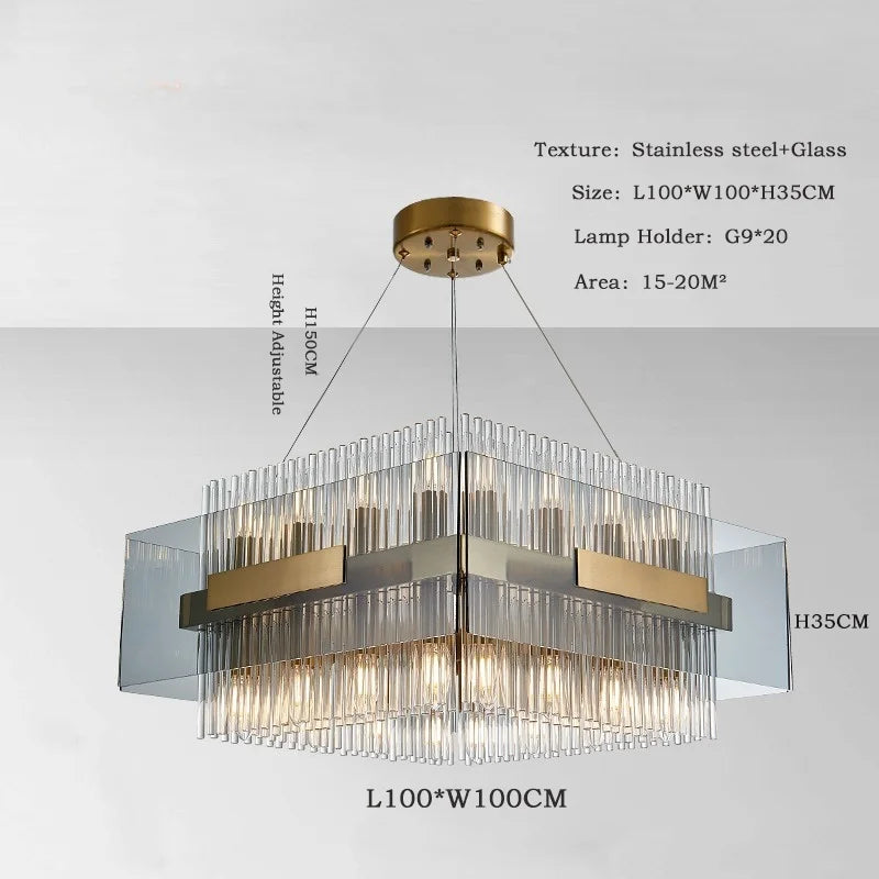 Afralia™ Glass Chandelier: Stylish Table Lamp for Dining and Living Room