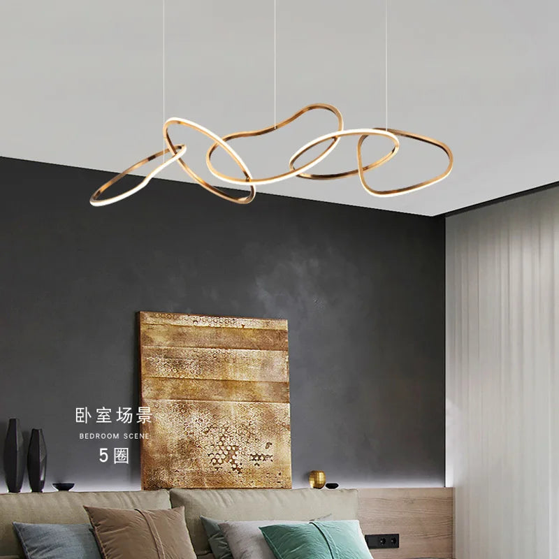 Afralia™ Nordic Chandeliers Dining Room Pendant Lights Ceiling Fixture Ring Lighting