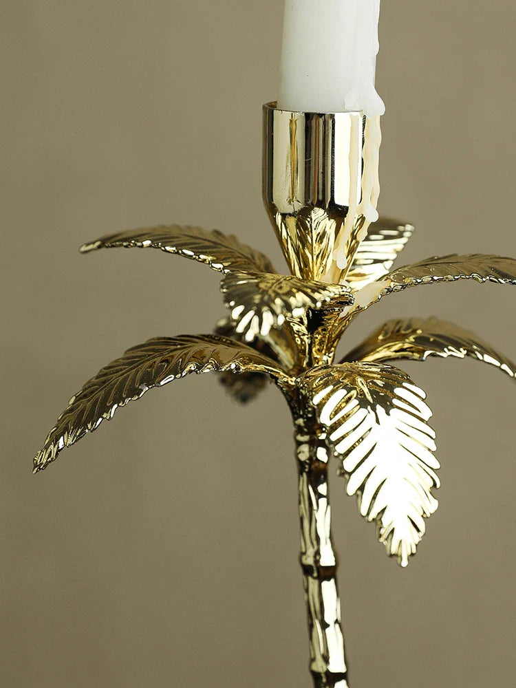 Afralia™ Golden Metal Candlestick with Volakos White Marble Base for Luxury Home Decor