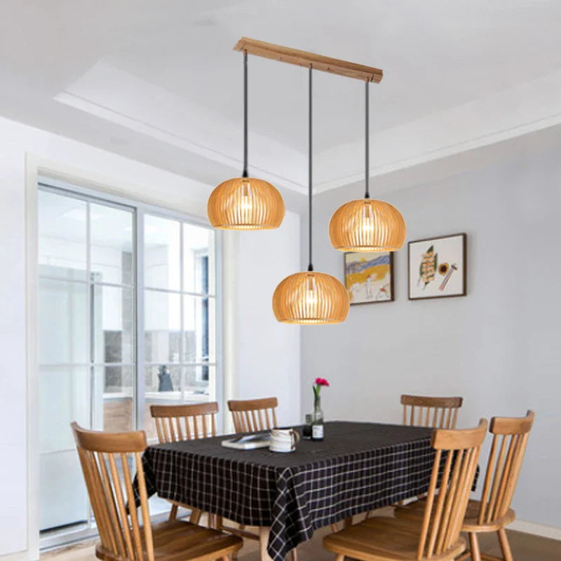 Afralia™ Wood Cage Pendant Lights | Nordic Bar Hanging Lamps | Home Decorative Lighting