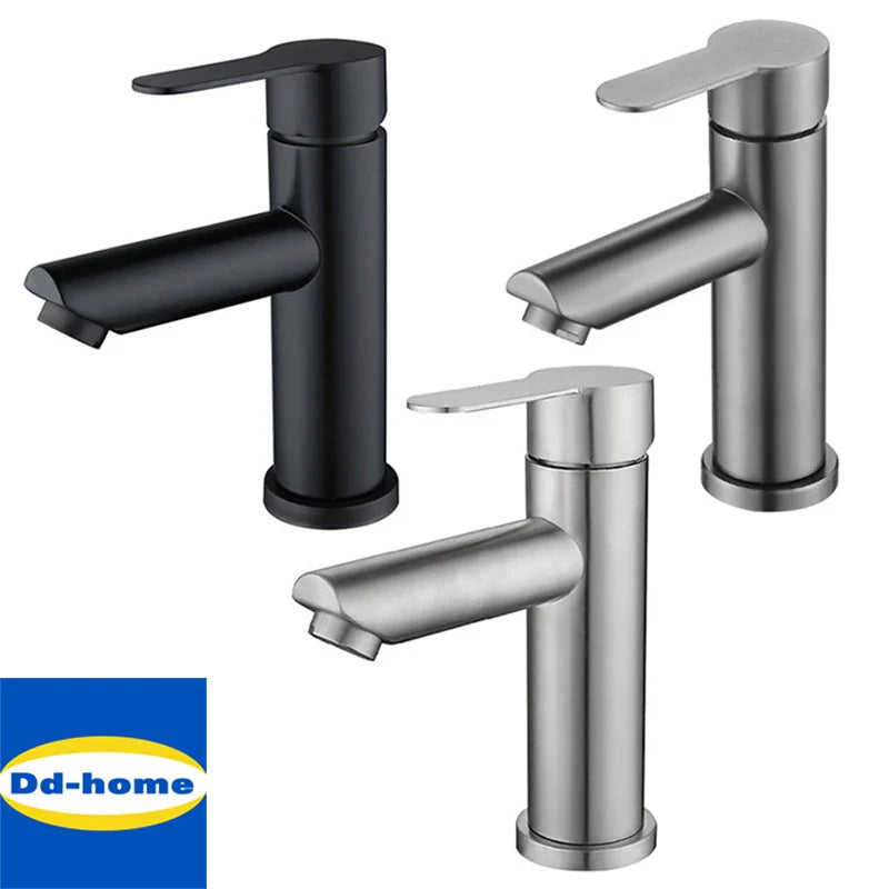 Afralia™ Stainless Steel Faucet Set for Bathroom Washbasin and Bathtub Hot Cold Water Tap