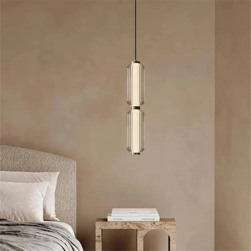 Afralia™ Glass Staircase Pendant Light: American Retro Minimalist Restaurant Foyer Artistic Lamp