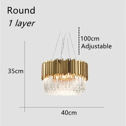 Afralia™ Modern Gold K9 Crystal Chandelier for Luxury Home Decor & Lighting