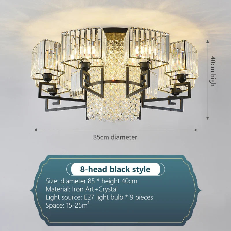 Afralia™ Luxury Crystal Ceiling Light for Living Room, Bedroom, Dining - Modern and Simple