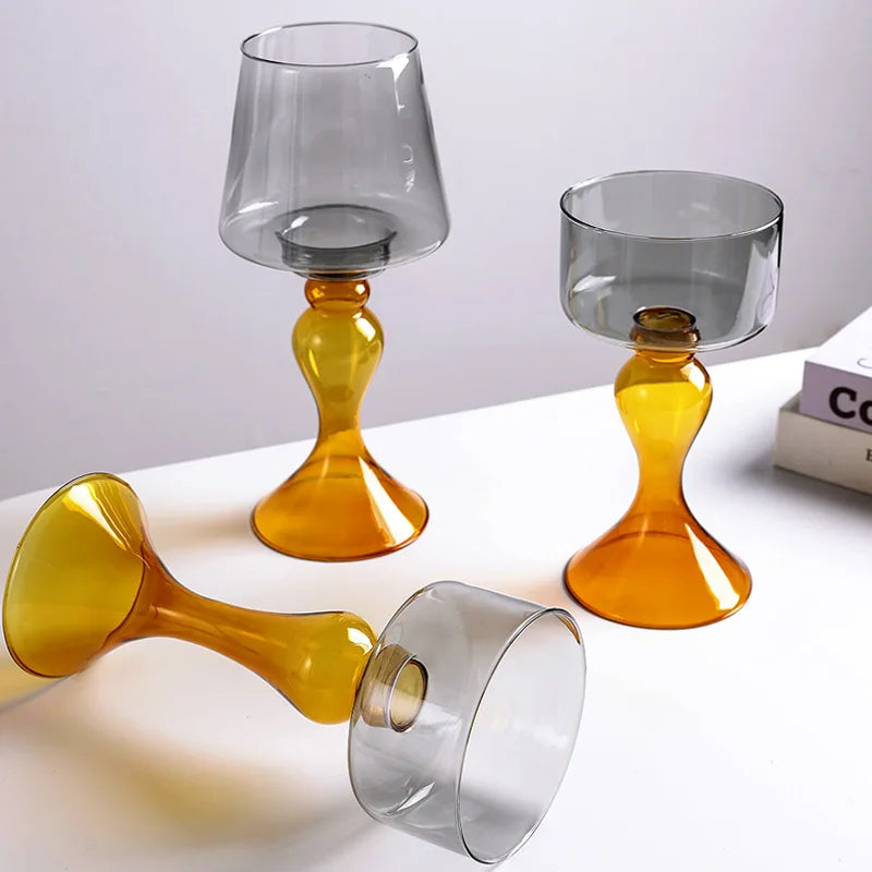 Afralia™ Geometric Glass Vase Candle Holder Flowerpot Terrarium Home Decor Accessories