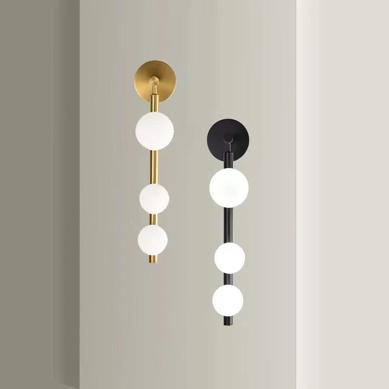 Afralia™ White Glass Ball LED Wall Sconce for Living Room, Bedroom, Coffee Shop