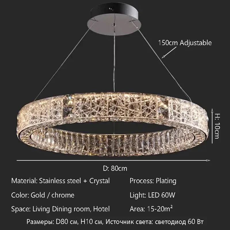 Afralia™ LED Crystal Chandelier: Modern Luxury Lighting for Stylish Home Decor