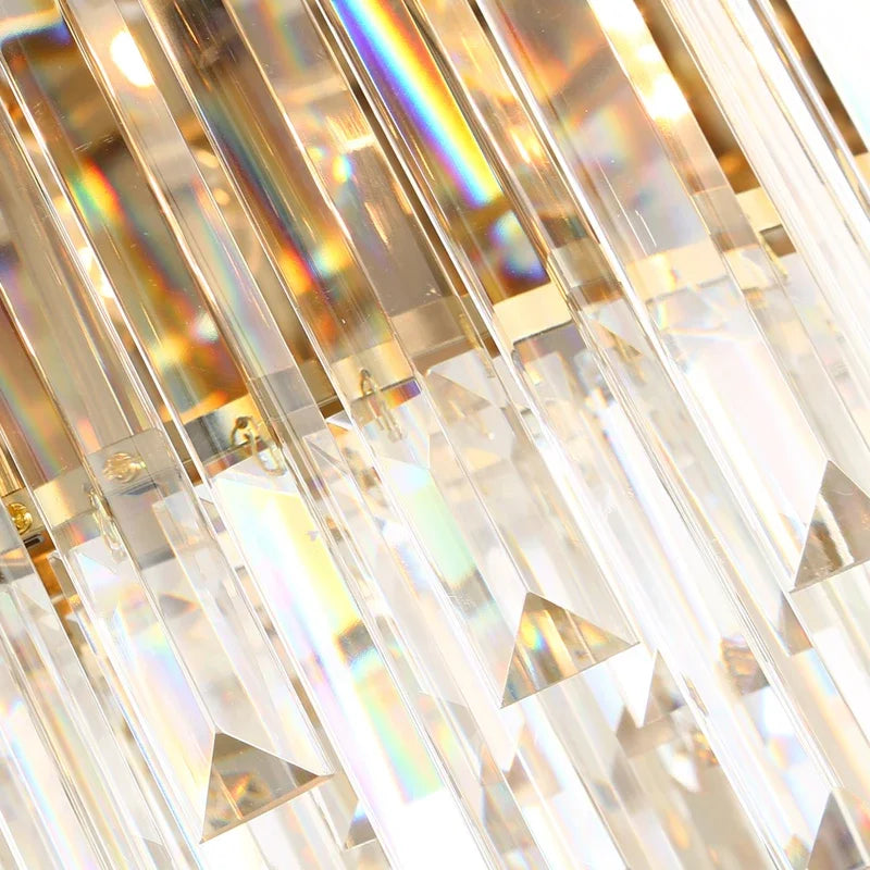 Afralia™ Gold Black Crystal Chandeliers LED Ceiling Light for Luxe Living & Hospitality