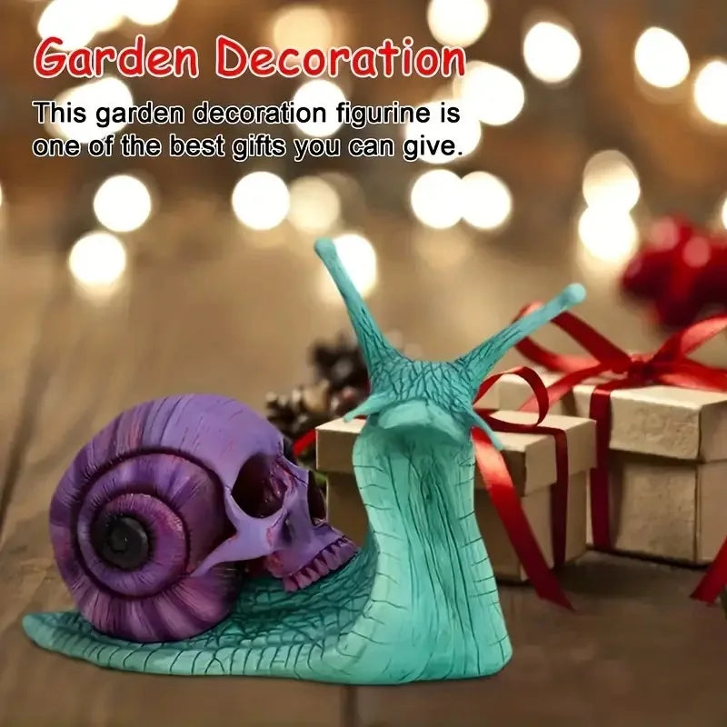 Afralia™ Snail Skull Statue: Gothic Resin Horror Sculpture for Garden Decor & Desktop Ornament