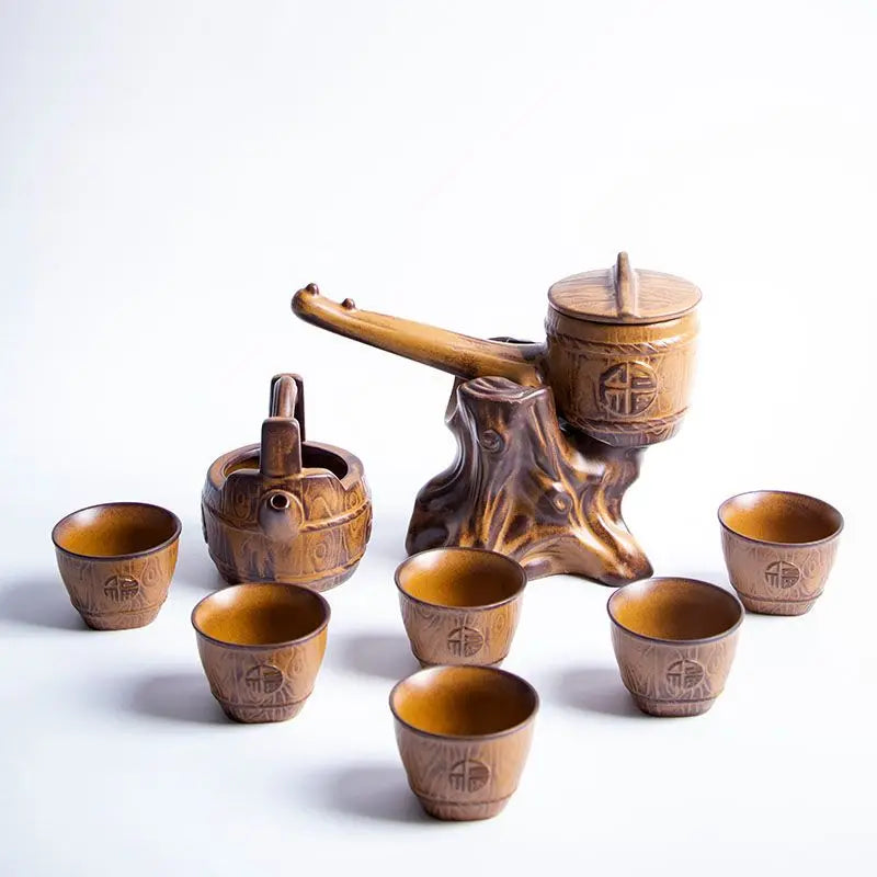 Afralia™ Ceramic Kung Fu Tea Set: High-End, Retro, Anti-Scalding, Easy Home Brewing