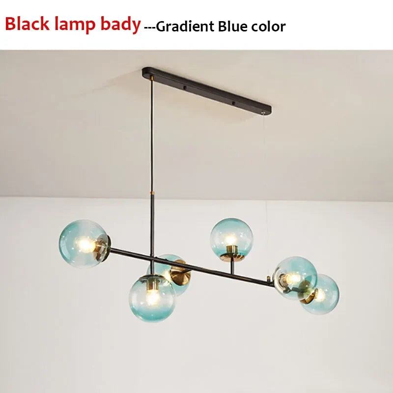 Afralia™ Glass Ball LED Pendant Light Modern Chandelier for Living Room Decor