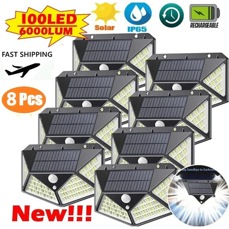 Afralia™ Solar Wall Lights: 100 LED Motion Sensor Outdoor Sunlight Street Lamp for Garden