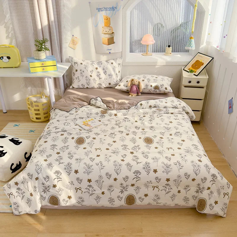 Afralia™ Printed Double Gauze Summer Quilt - Breathable & Skin-Friendly Cooling Comforter