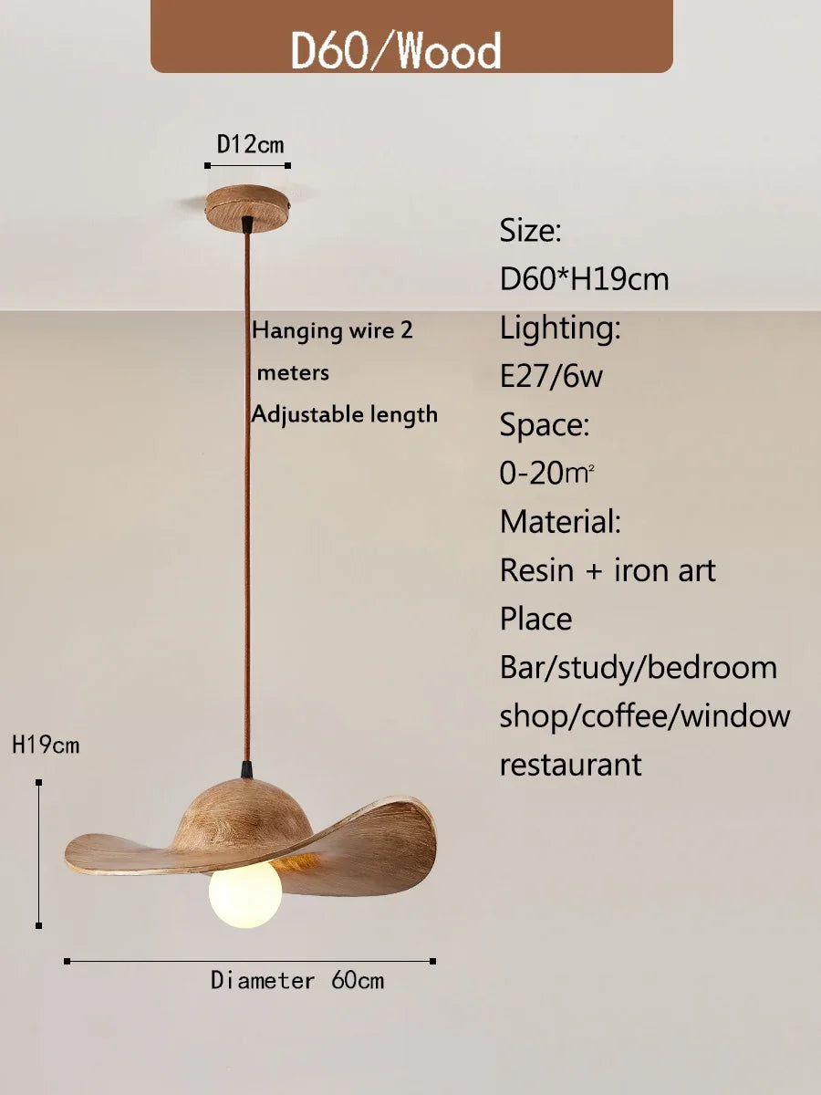 Afralia™ Nordi Cream Pendant Lights Hat Chandelier for Home Decor