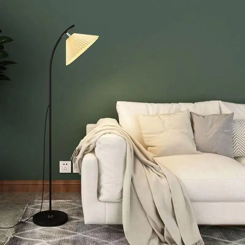 Afralia™ Minimalist Pleated Lampshade Floor Lamp