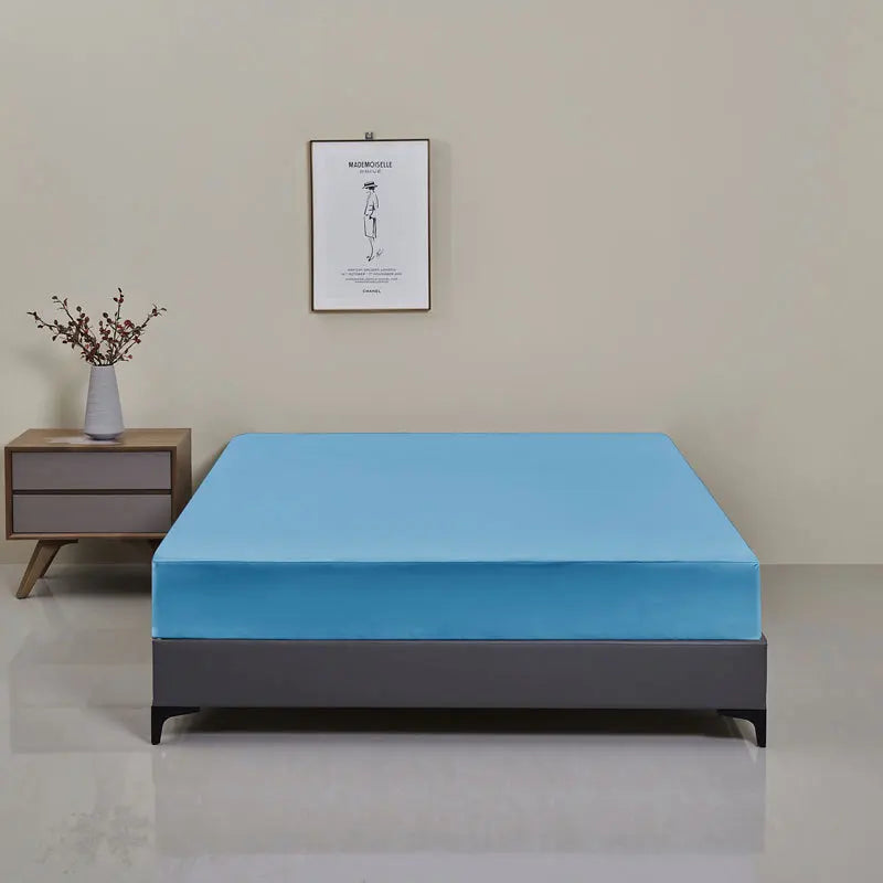 Afralia™ Waterproof Brushed Bedsheet, Solid Color Single Bed Cover with Elastic Band