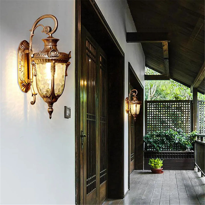 Afralia™ Country Outdoor Wall Lantern for Restaurant Balcony Villa Door Waterproof Lights