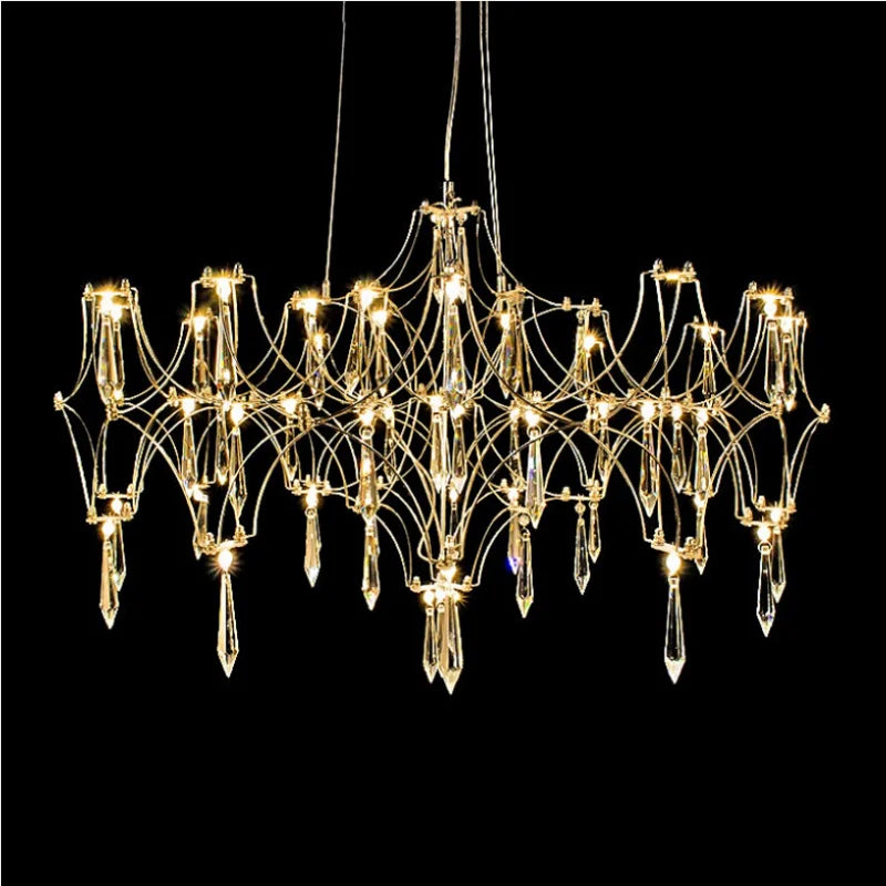 Afralia™ Starry Crystal Chandelier: Modern Luxury LED Firefly Ceiling Chandelier for Villa Living Room