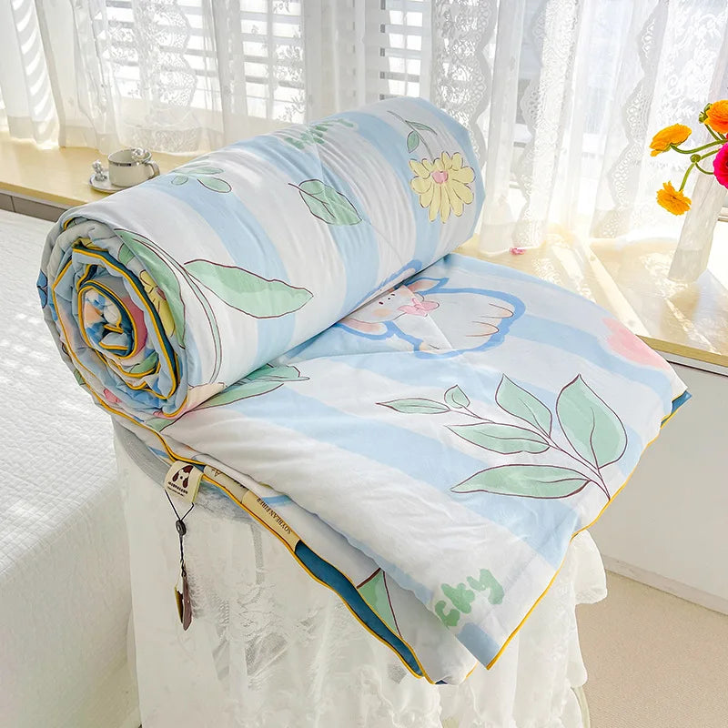 Afralia™ Double Layered Soya Fibre Filling Quilt: Soft, Breathable, Grade A Maternal and Child Comforter